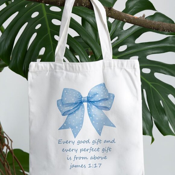 Canvas Tote Bag Women Teens Pink Bible Pattern Versatile Reusable Fashion - Picture 7 of 7